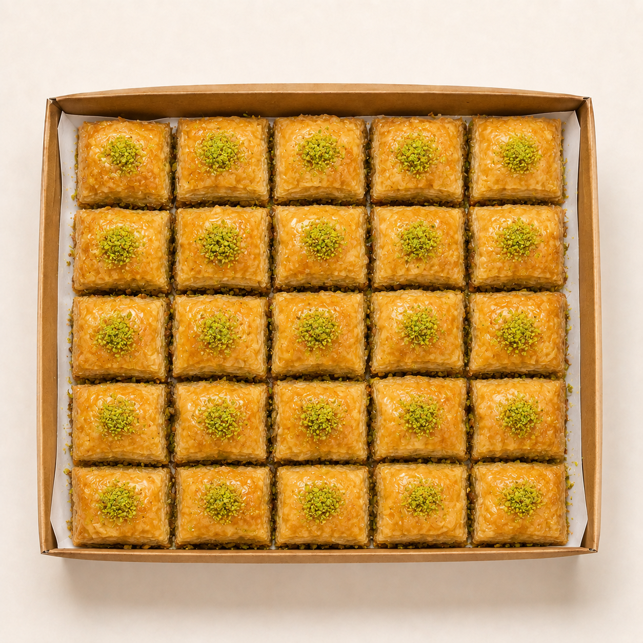 Pistachio Baklava Box — 25 Pieces