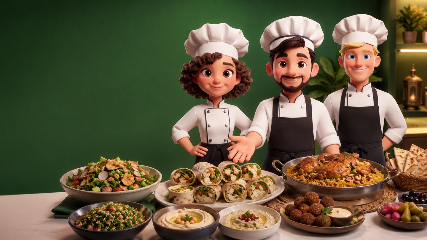 Pita Chef catering team serving Mediterranean food